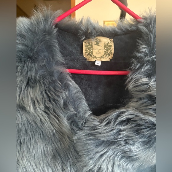 Nigel Preston & Brenda Knight shearling fur blue gray coat - Picture 5 of 13